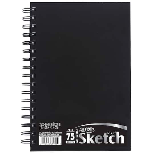 ArtSkills&#xAE; Black Spiral Sketchbook with Perforated Pages, 6&#x22; x 9&#x22;